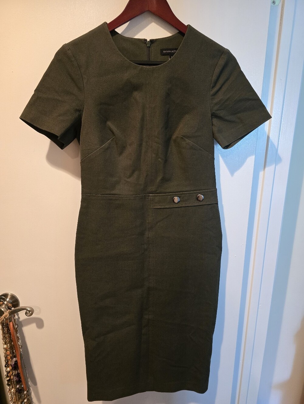 Banana Republic Dark Olive Midi Sheath Dress